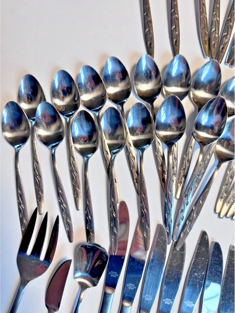 Vintage Nasco Lot of 50 Stainless Steel Flatware Haiti Design